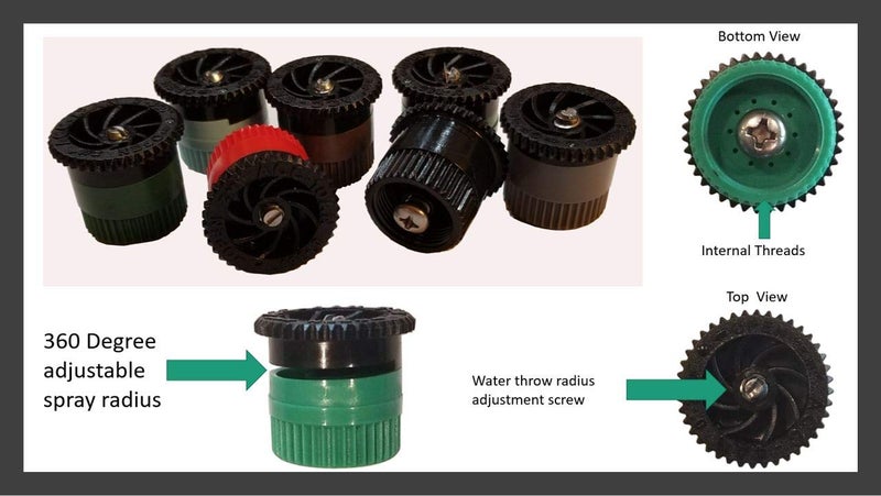 Modtek Replacement Pop UP Sprinkler Heads for RainBird, Hunter, Orbit Pop Up Sprinklers, Sprinkler Color May Vary. (5, 6AN) - Image 5
